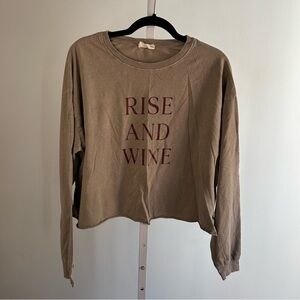 Refined Canvas Rise and Wine Long Sleeve Cropped Top
